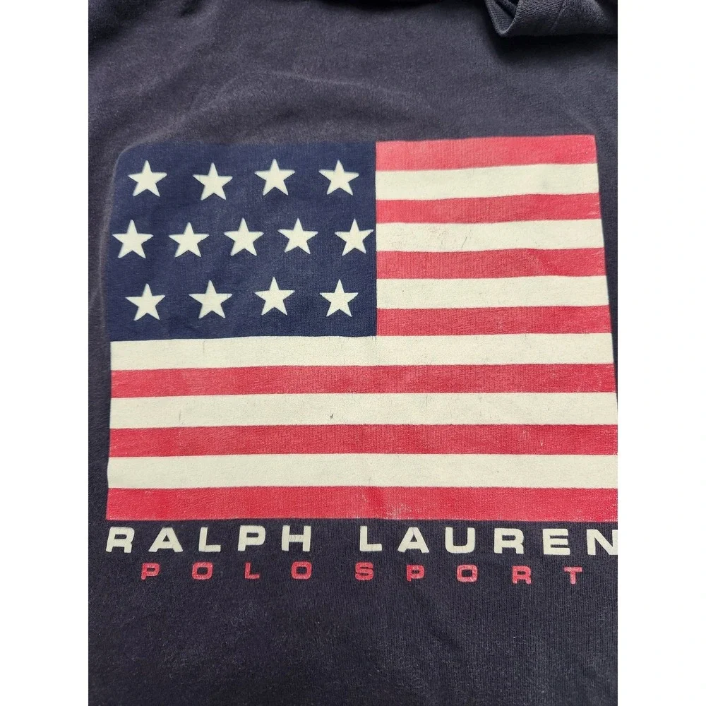 Vintage Ralph Lauren Polo Sport Shirt Mens Large Flag USA Graphic 90s